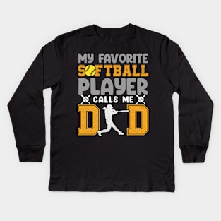 Softball Dad Definition Kids Long Sleeve T-Shirt